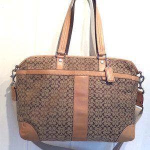 Coach F77156  Signature Tan Leather Diaper Bag Tot